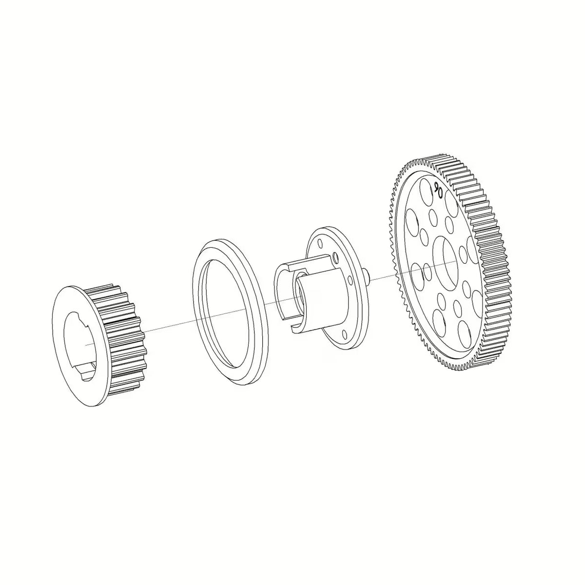 MR33 Distance Washer for Center Pulley of Mugen Seiki MTC-3 (1)