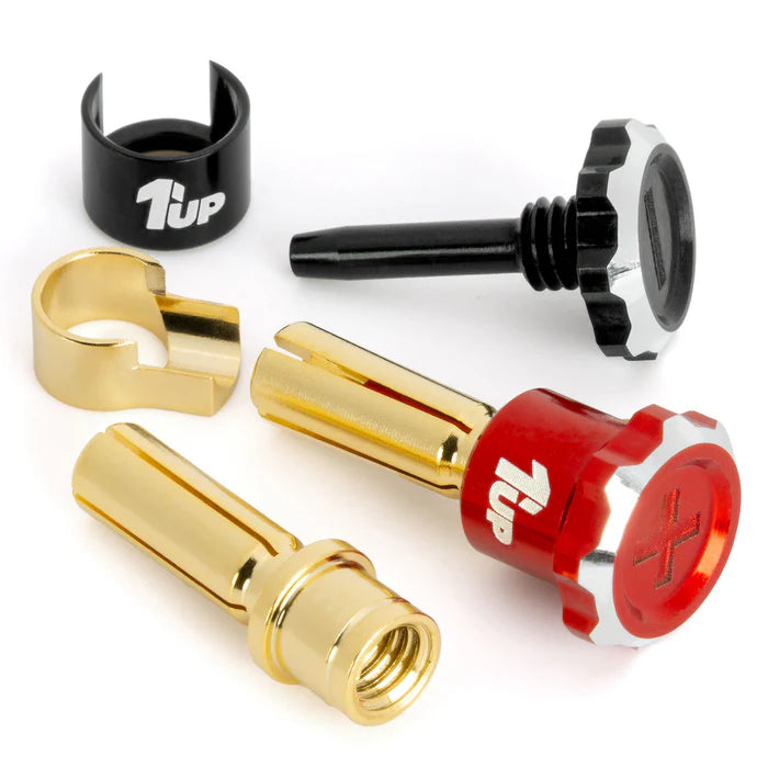 1up Racing Lockdown Adjustable Bullet Plugs (4mm Plug) (Assorted Colours)