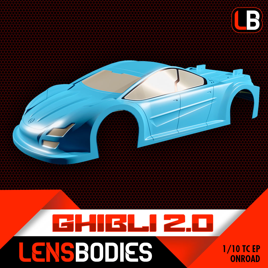 LENSBODIES 1/10 ONROAD BODY GHIBLI 2.0 ULTRA LIGHT (0.3mm)