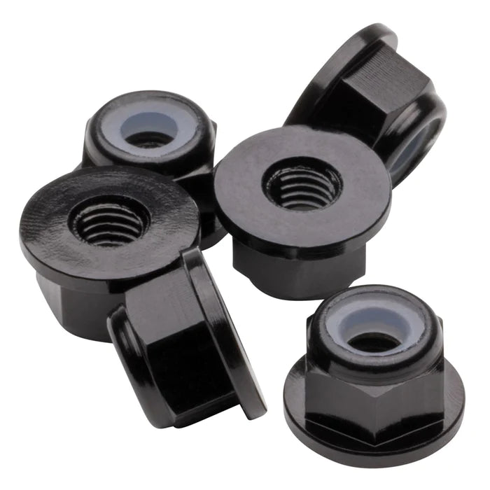 1up Racing 7075 Aluminum Flanged Locknuts - M3 - Black