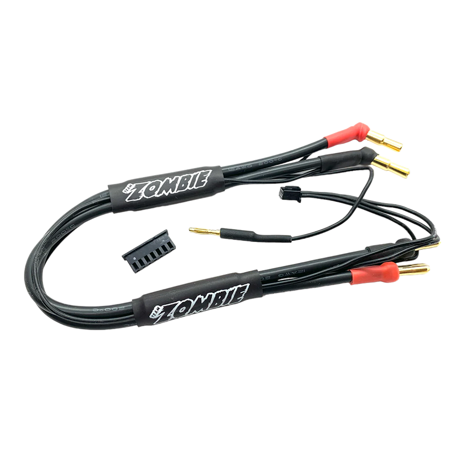 Zombie 4mm, 4/5mm plug 300mm Balance Charging Cable (All Black)