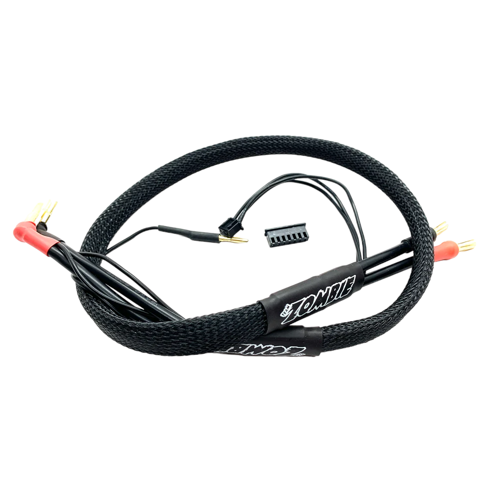 Zombie 4mm, 4/5mm plug 600mm Balance Charging Cable Half Wrap (All Black)