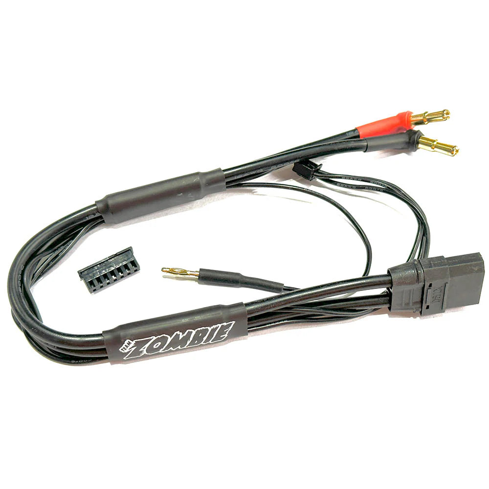 Team Zombie XT90, 4/5mm plug 2s-balance 300mm 12awg charging cable (All Black)