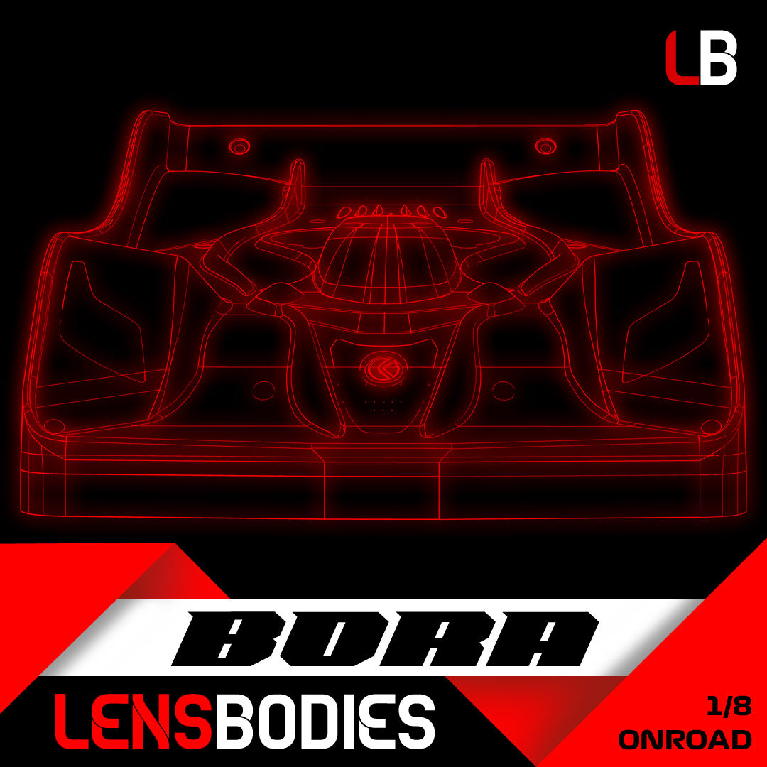 LENSBODIES 1/8 ONROAD BODY BORA LIGHT WEIGHT (0.6mm)