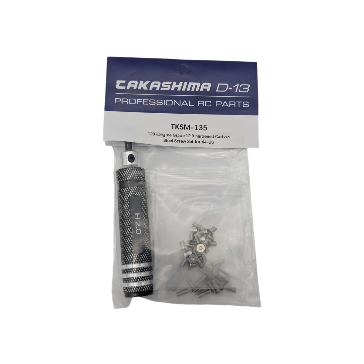 Takashima D-13 120-Degree Grade 12.9 hardened Carbon Steel Screw set for XRAY X4 26