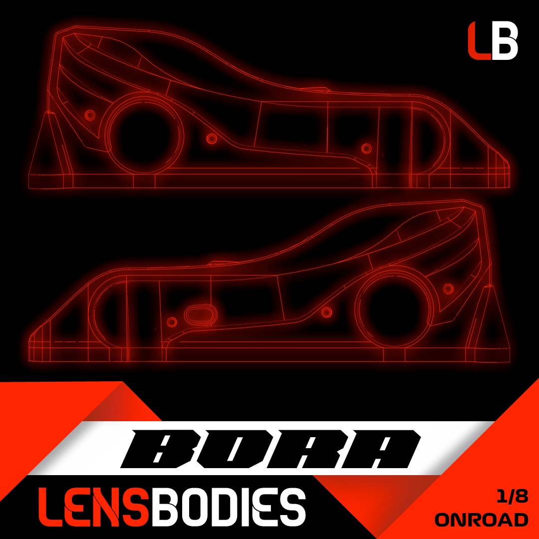 LENSBODIES 1/8 ONROAD BODY BORA LIGHT WEIGHT (0.6mm)