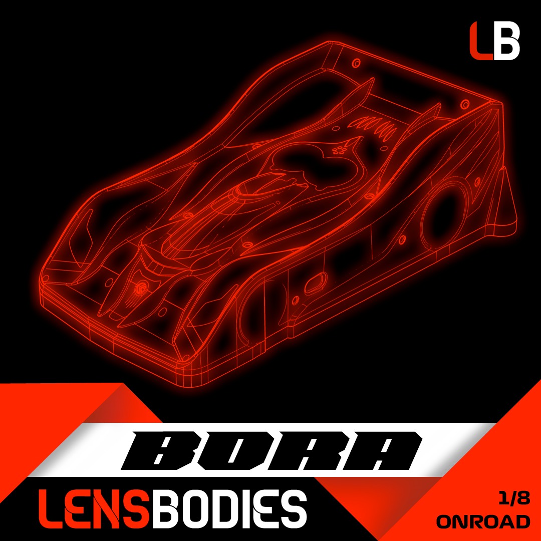 LENSBODIES 1/8 ONROAD BODY BORA LIGHT WEIGHT (0.6mm)