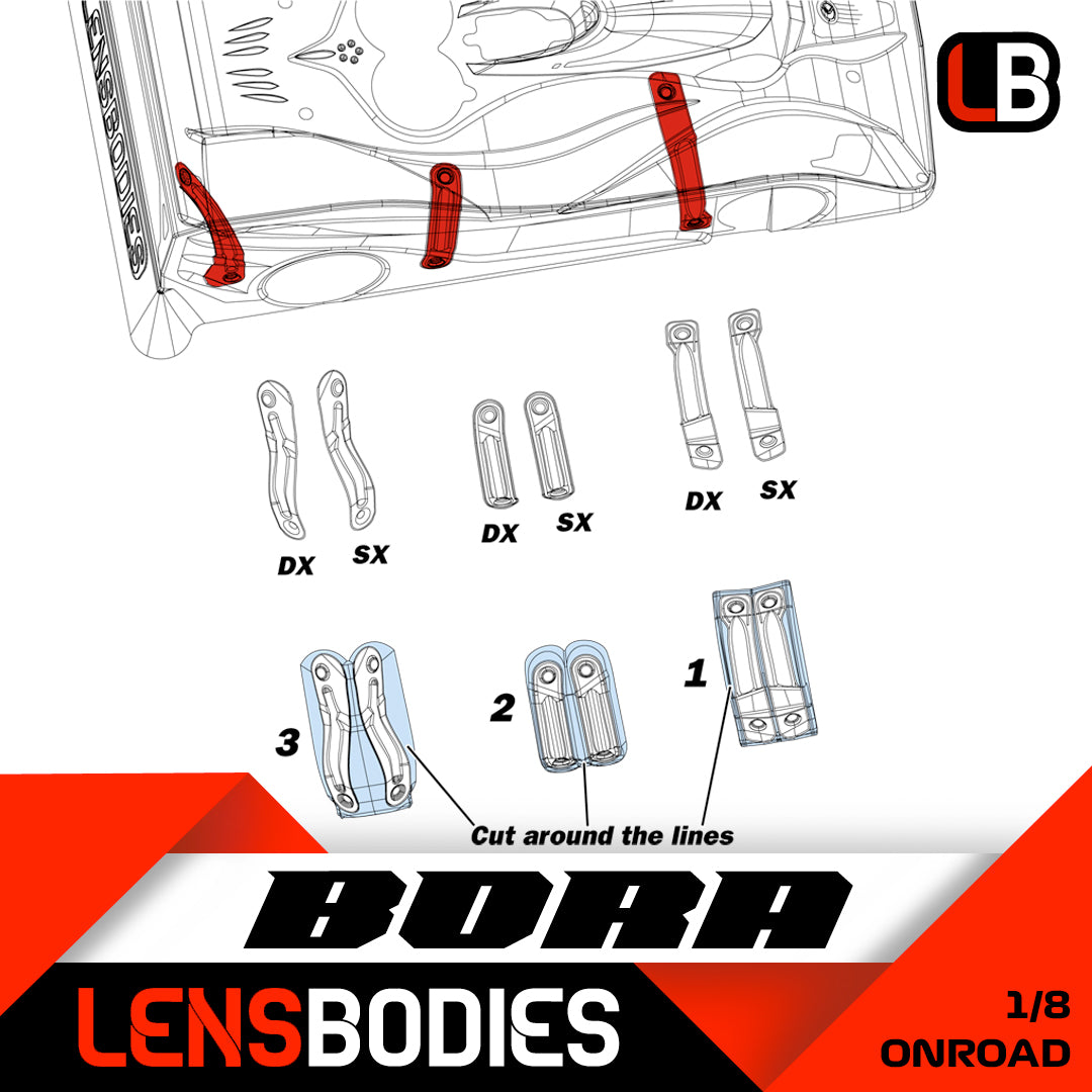 LENSBODIES 1/8 ONROAD BODY STIFFENER