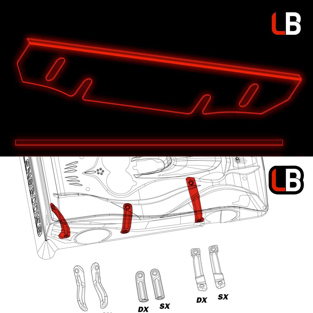 LENSBODIES 1/8 ONROAD BODY STIFFENER + WING
