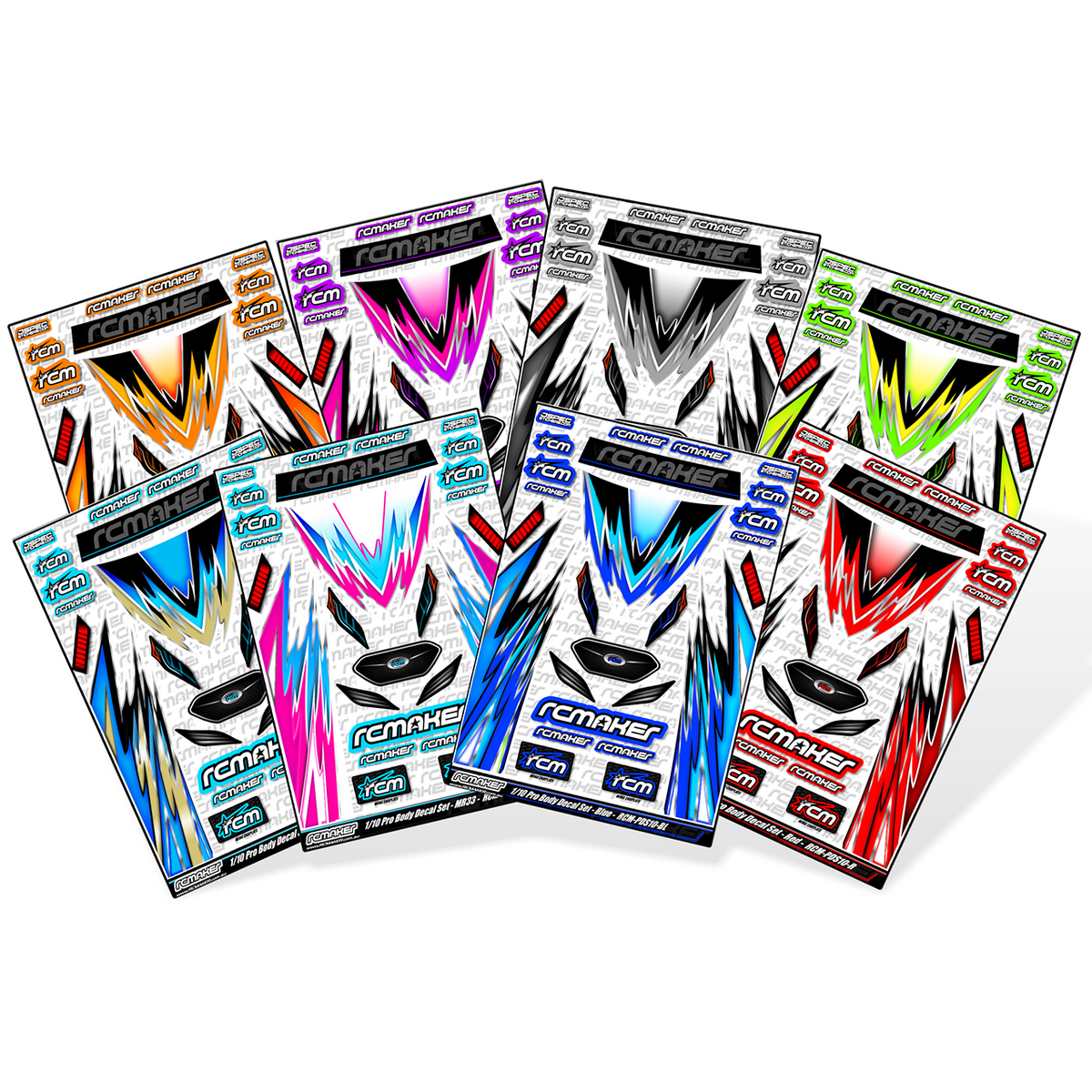 Pro Body External Decal Set for 1/10th Onroad (Assorted Colours)