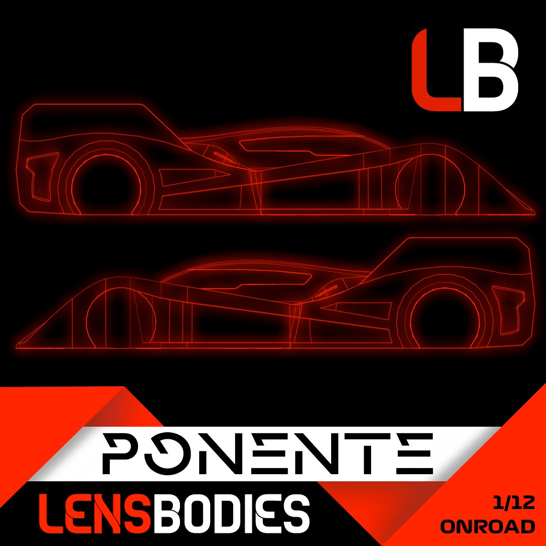 LENSBODIES 1/12 ONROAD BODY PONENTE STANDARD WEIGHT (0.7mm)