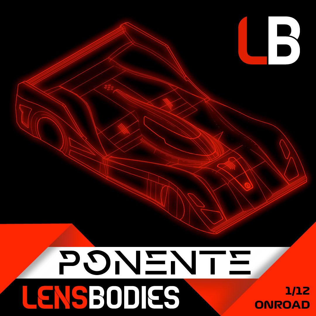 LENSBODIES 1/12 ONROAD BODY PONENTE LIGHT WEIGHT (0.5mm)
