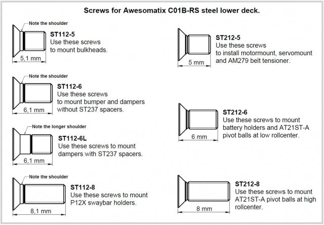 SS-SC - Screw Set for C01B-RS Chassis