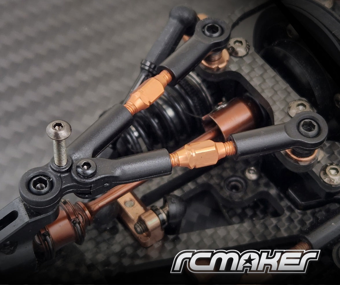 RC MAKER 10022 - 4.8mm Turnbuckle Upper Arm Set (Raw Titanium)