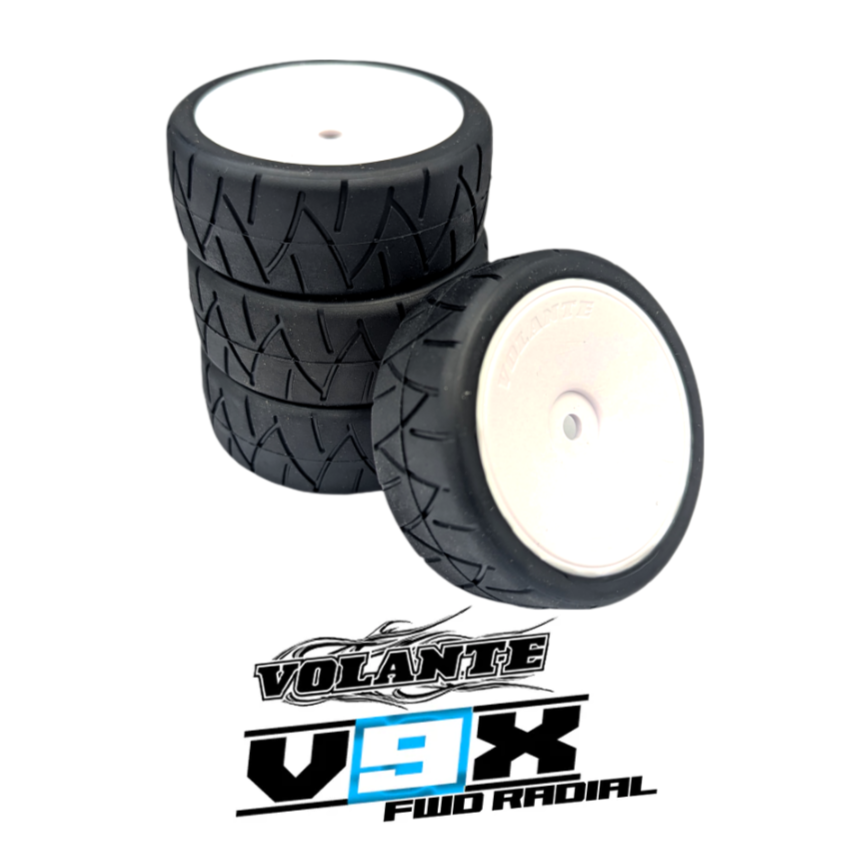 Volante V9X Evolution 32R FWD Radial Premium Dish Pre-Glued Tire Set