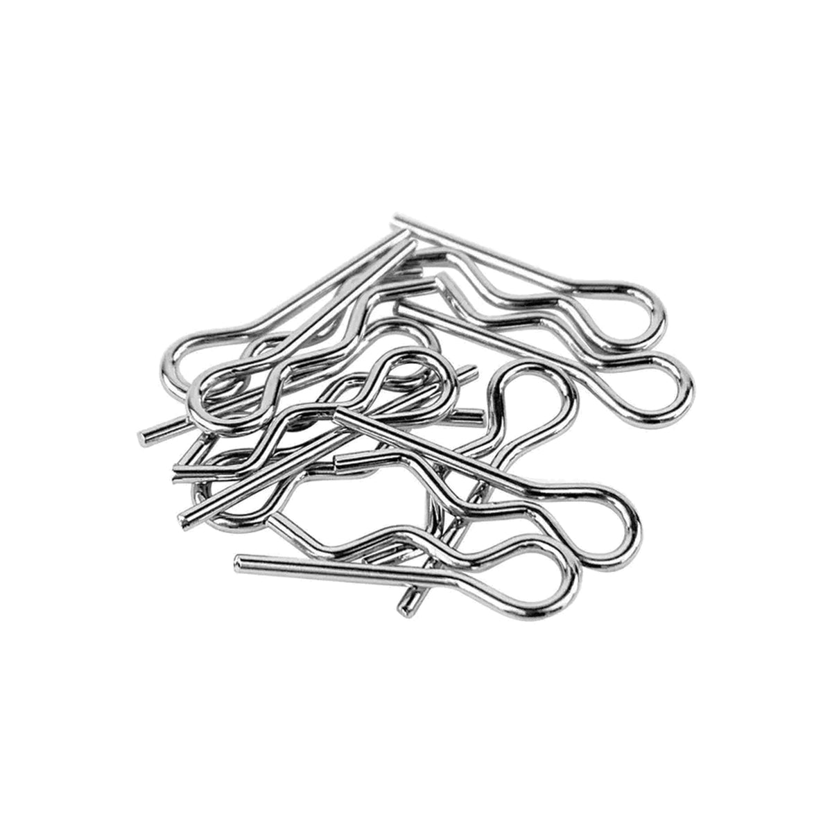 1up Racing Body Clips - Chrome - 10pcs