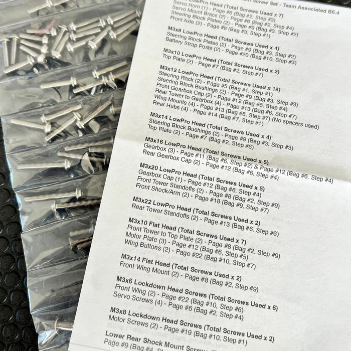 1up Racing Pro Duty Titanium Upper Screw Set (Assorted Cars)