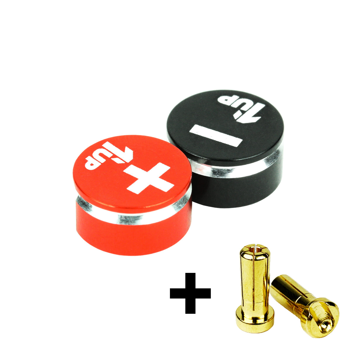 1UP Racing LowPro Bullet Plug Grips – Red/Black