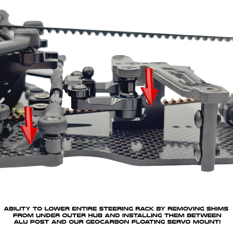 GeoCarbon Floating Front Servo Mount for XRAY X4 (&#39;22-&#39;24)
